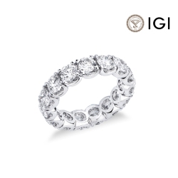 Anello eternity oro bianco 750 con diamanti certificati IGI F VS