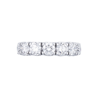 Anello eternity in oro bianco 18k con diamanti certificati IGI F VS