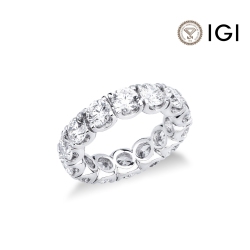 Anello eternity in oro bianco 18k con diamanti certificati IGI F VS