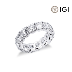 Anello in oro bianco eternity 18k con diamanti certificati IGI F VS
