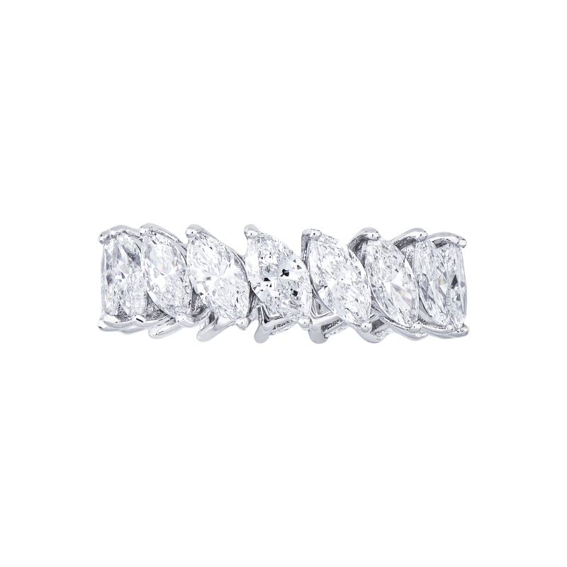 Anello eternity in oro bianco 750 con diamanti  F VS