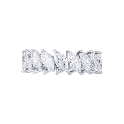 Anello eternity in oro bianco 750 con diamanti  F VS