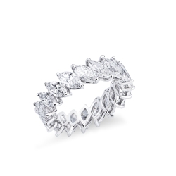 Anello eternity in oro bianco 750 con diamanti  F VS