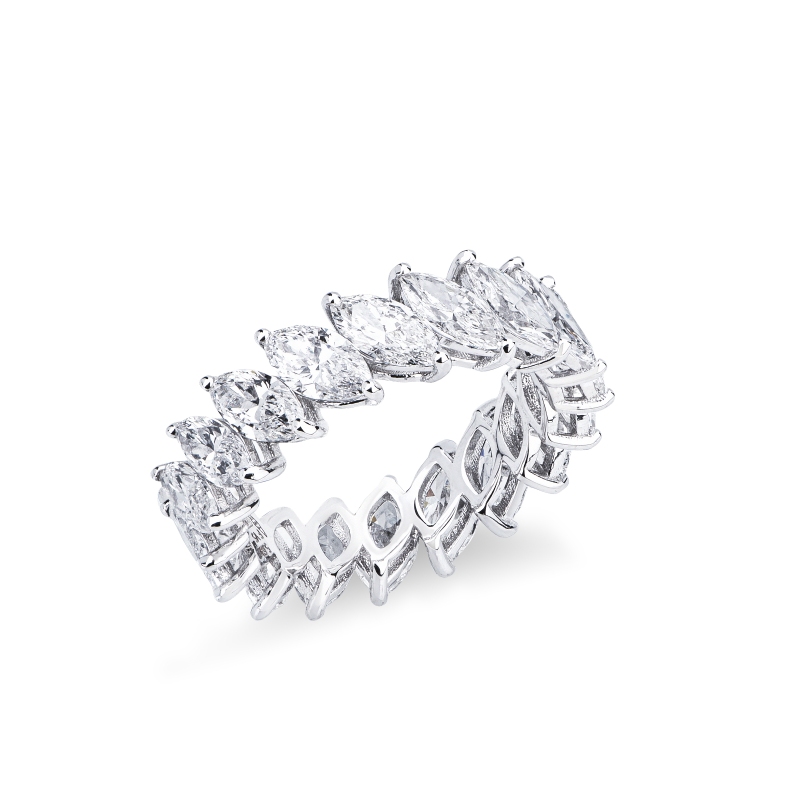 Anello eternity in oro bianco 750 con diamanti  F VS