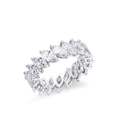 Anello eternity in oro bianco 750 con diamanti  F VS