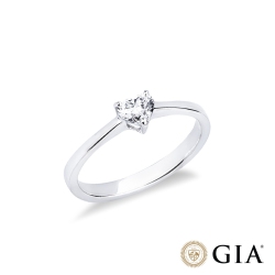 Anello con diamante taglio cuore 0.30ct GIA in oro bianco 18k