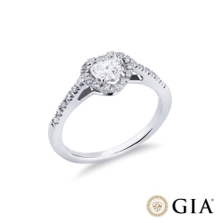 Anello con diamante taglio cuore 0.50ct  GIA in oro bianco 18k