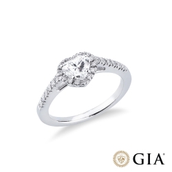 Anello con diamante taglio cuore 0.70ct GIA in oro bianco 18k