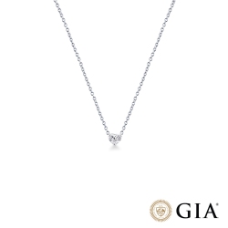 Collana con diamante taglio cuore 0.30ct GIA in oro bianco 18k