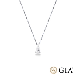 Collana con diamante taglio goccia 0.70ct  GIA in oro bianco 18k
