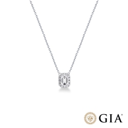 Collana con diamante taglio smeraldo 0.70ct  GIA in oro bianco 18k