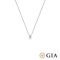Collana punto luce in oro bianco 18k con diamante taglio ovale 0.30ct GIA