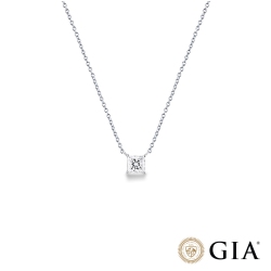 Collana con diamante taglio princess 0.70ct  GIA in oro bianco 18k