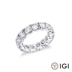 Anello eternity oro bianco 750 con diamanti certificati IGI F VS