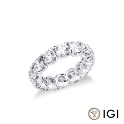 Anello eternity in oro bianco 18k con diamanti certificati IGI F VS