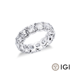 Anello in oro bianco eternity 18k con diamanti certificati IGI F VS