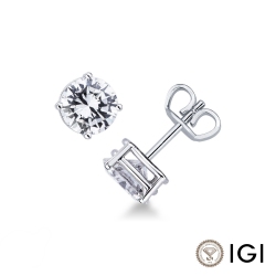 Orecchini punto luce in oro bianco 750 con diamante