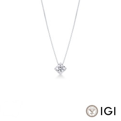 Collana punto luce in oro bianco 18k con diamante di 1.00 ct