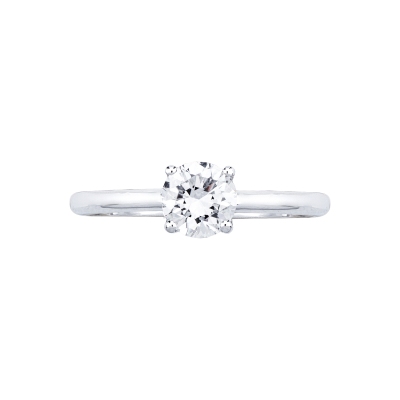 Anello solitario in oro bianco 18k, 0.90 ct