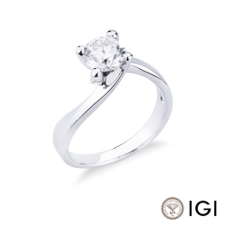 Solitario modello Valentino in Oro bianco 18k con diamante di 1.00 ct