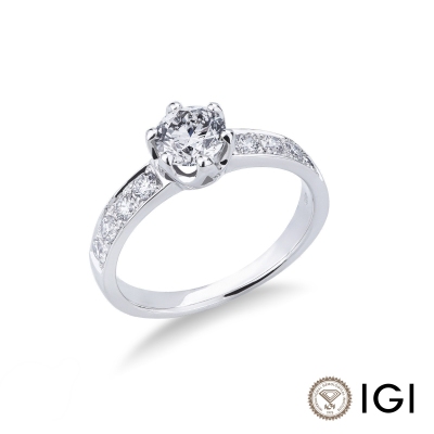 Solitario Anello Incanto 0.90 ct oro bianco 18k