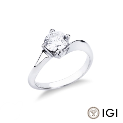 Solitario in Oro bianco 18k con diamante di 1.00 ct., modello Valentino