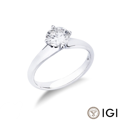 Solitario in Oro bianco 18k con diamante di 0.90 ct. 