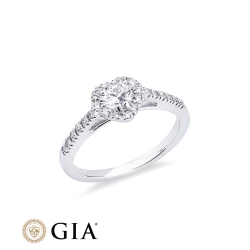 Anello con diamante taglio cuore 0.40ct GIA in oro bianco 18k 2