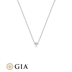 Collana con diamante taglio cuore 0.30ct GIA in oro bianco 18k 2
