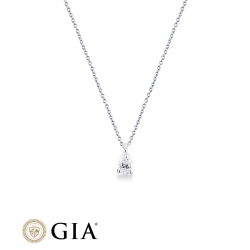 Collana con diamante taglio goccia 0.50ct  GIA in oro bianco 18k 2