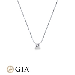 Collana con diamante taglio princess 0.70ct  GIA in oro bianco 18k 2