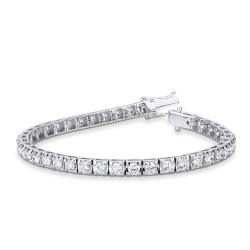 Bracciale tennis piramide in oro bianco 750 con diamanti