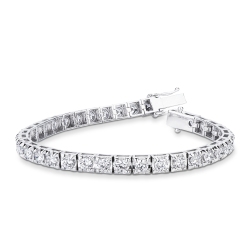 Bracciale tennis piramide in oro bianco 750 con diamanti