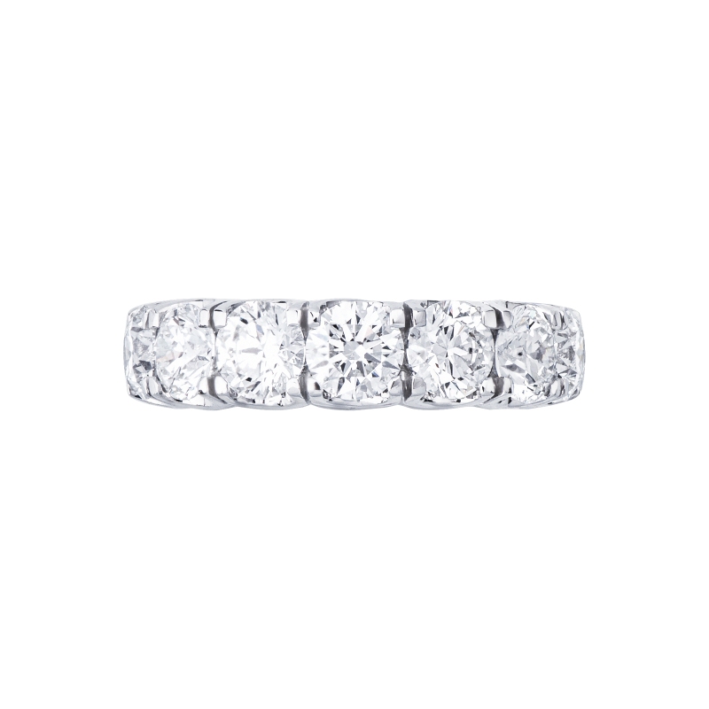 Anello eternity in oro bianco 750 con diamanti certificati IGI F VS
