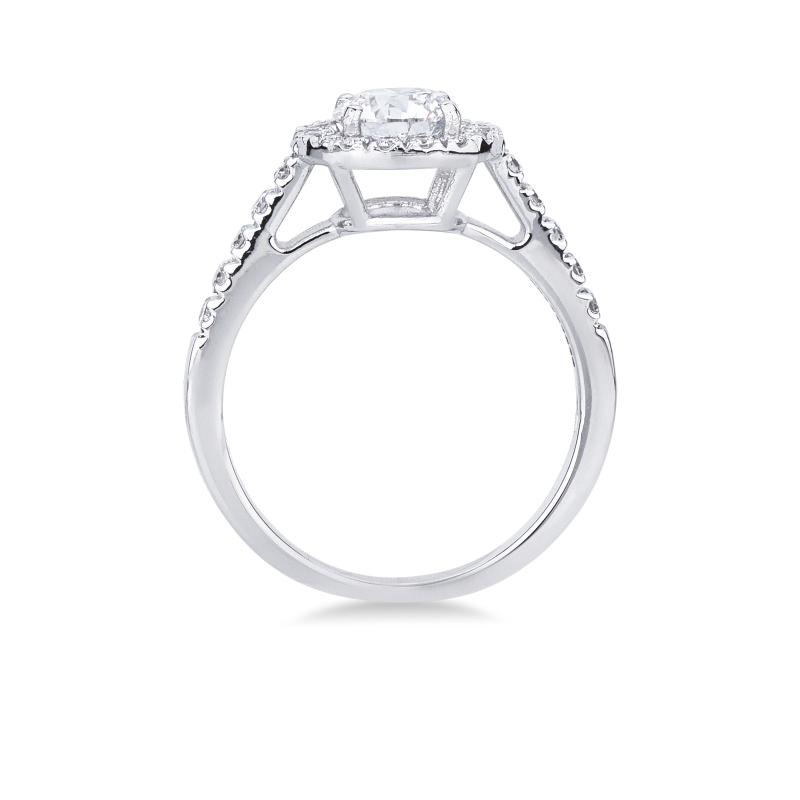 Anello con diamante taglio brillante 1.00ct IGI  in oro bianco 18k