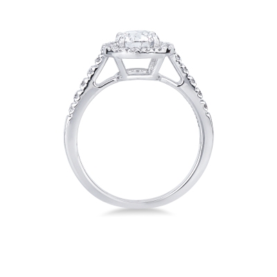 Anello con diamante taglio brillante 1.00ct IGI  in oro bianco 18k