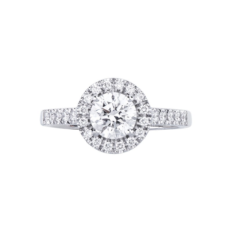 Anello con diamante taglio brillante 1.00ct IGI  in oro bianco 18k