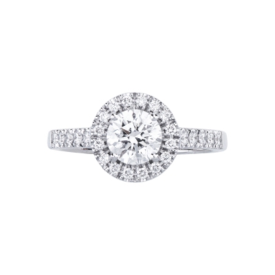 Anello con diamante taglio brillante 1.00ct IGI  in oro bianco 18k