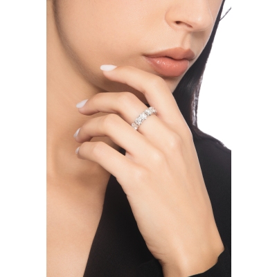 Anello eternity in oro bianco 750 con diamanti certificati IGI F VS