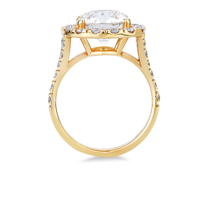 Solitaire ring in yellow gold 18k with certified IGI diamond, 0.40 ct