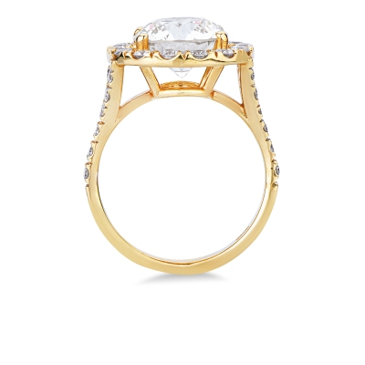 Solitaire ring in yellow gold 18k with certified IGI diamond, 0.40 ct
