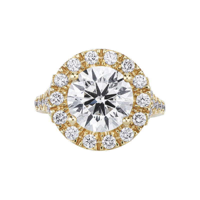 Solitaire ring in yellow gold 18k with certified IGI diamond, 0.40 ct