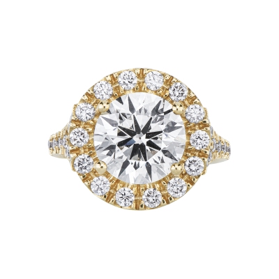 Solitaire ring in yellow gold 18k with certified IGI diamond, 0.40 ct