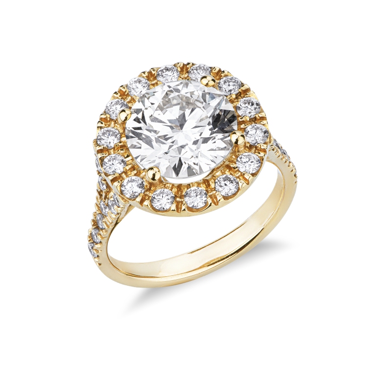 Solitaire ring in yellow gold 18k with certified IGI diamond, 0.40 ct