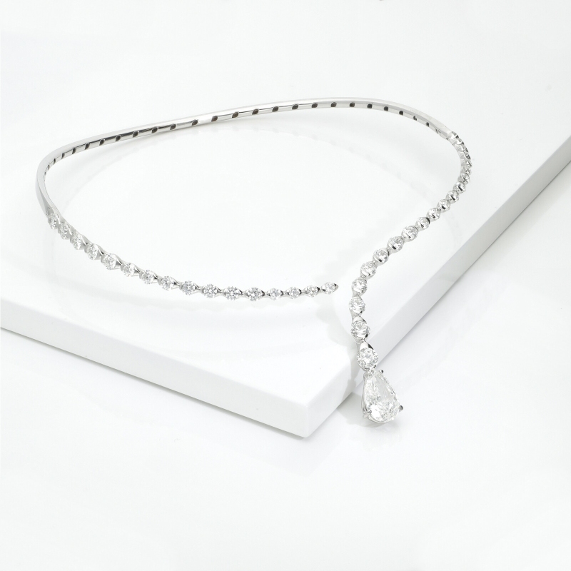 GIROCOLLO CHOKER CON GOCCIA CT3.00 F/VS E BRILL G/VS, PREZZO SU RICHIESTA