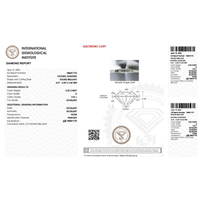 DIA 0.30CT D VVS1 IGI$788691770