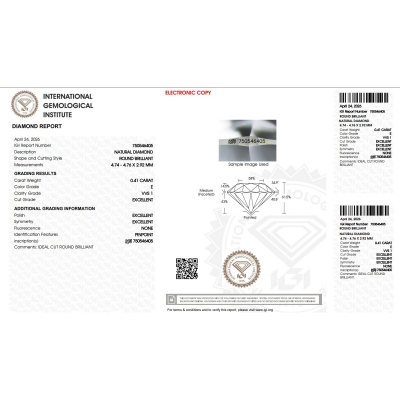 DIA 0.41CT E VVS1 IGI$750546405