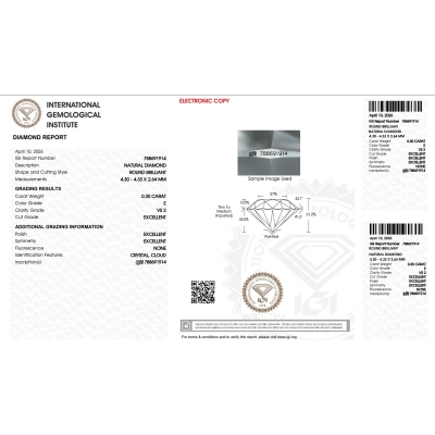 DIA 0.30CT E VS2 IGI$788691914