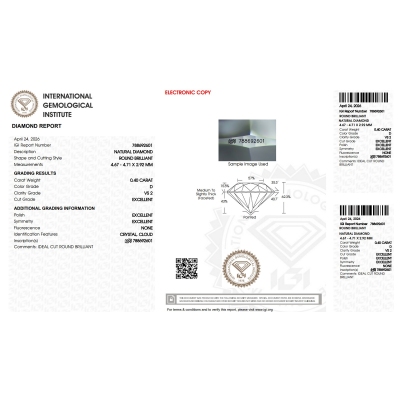 DIA 0.40CT D VS2 IGI$788692601