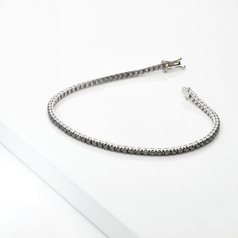 TENNIS GRIFF PIRAMIDE LEGGERO BRILL NERI  LARGH. 2.20MM CIRCA. VED.MISURE